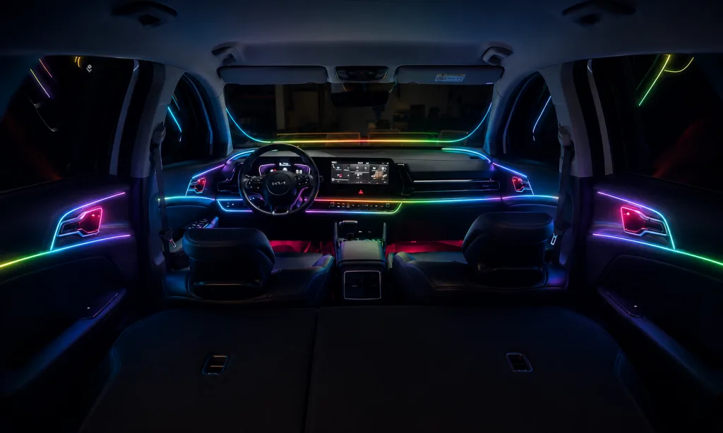 Nội thất xe với LED ambient