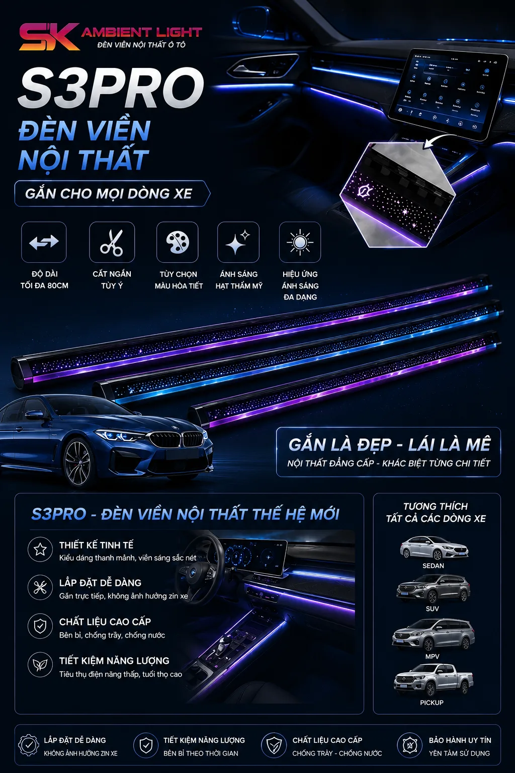 SK Ambianlight LED nội thất xe